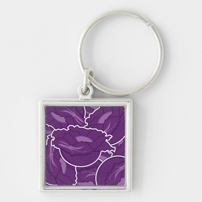 Funky purple cabbage keychain (Front)