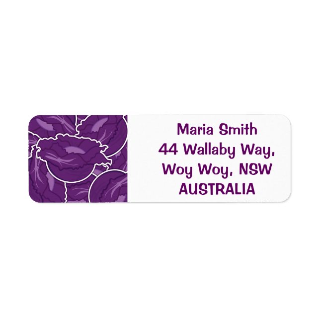 Funky purple cabbage label (Front)