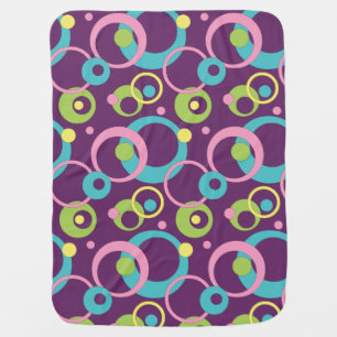 Funky Purple Circles Baby Blanket