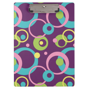 Funky Purple Circles Clipboard