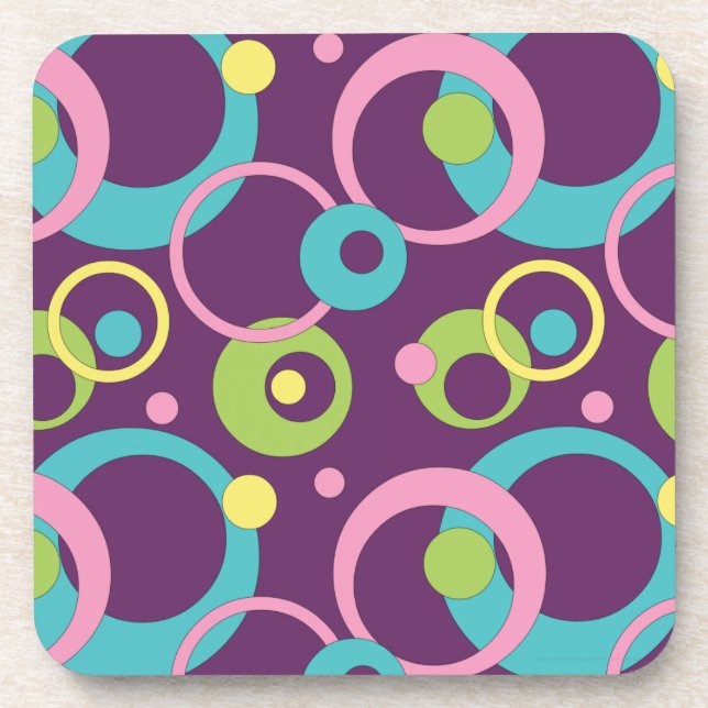 Funky Purple Circles Coaster (Front)