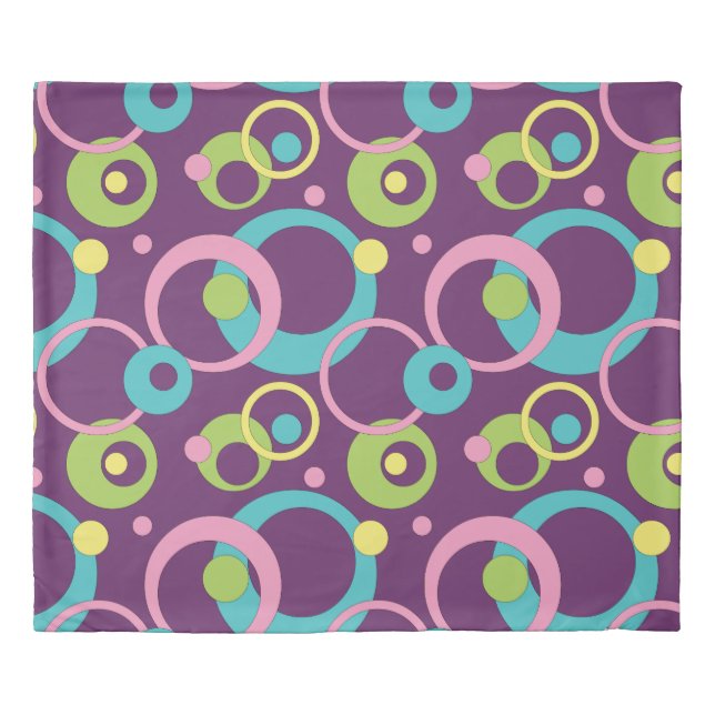 Funky Purple Circles Duvet Cover (Front)