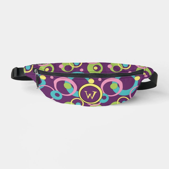 Funky Purple Circles Fanny Pack (Front)