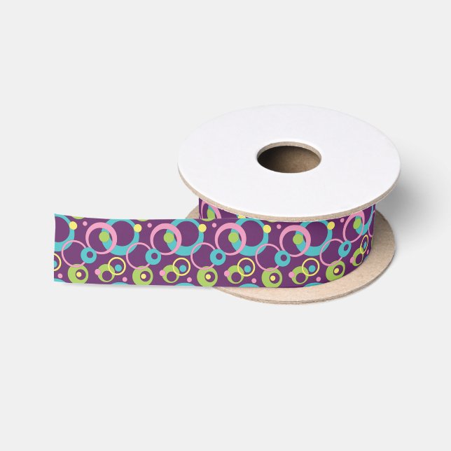 Funky Purple Circles Ribbon (Spool)