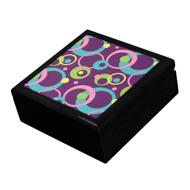 Funky Purple Circles Tile Box (Side)