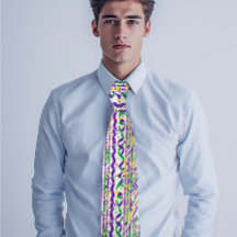 Funky Purple Green Gold Stripes Mardi Gras Festive