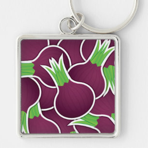 Funky purple onions keychain