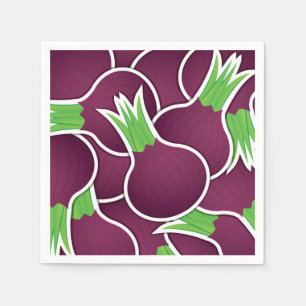 Funky purple onions napkins
