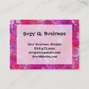 Funky Purple Pink Concentric Circles Girly Pattern Business Card