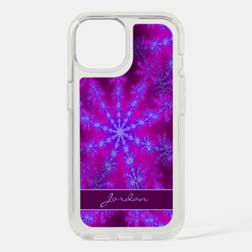 Funky Purple Starburst Fractal Psychedelic Name iPhone 15 Case