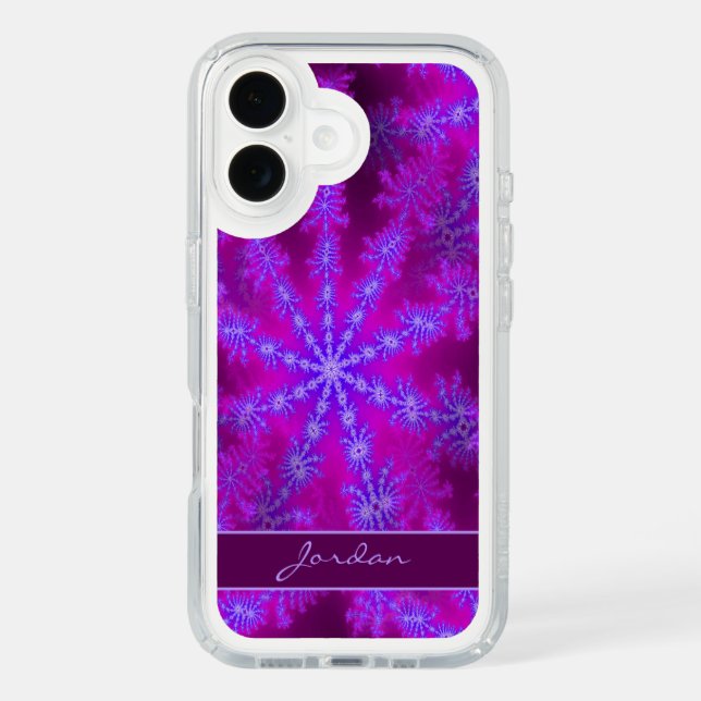 Funky Purple Starburst Fractal Psychedelic Name Speck iPhone Case (Front)