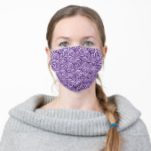 Funky Purple Swirls Adult Cloth Face Mask (Worn)