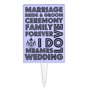 Funky Purple Wedding Cake Topper