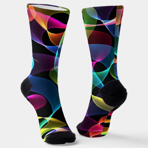 Funky rainbow Abstract color  Socks