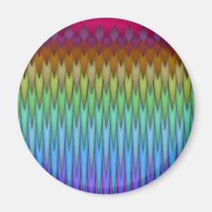 Funky Rainbow Abstract Fractal Art Magnet