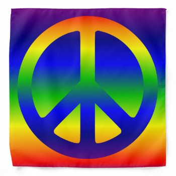Funky Rainbow Peace Symbol Bandana by peacegifts at Zazzle
