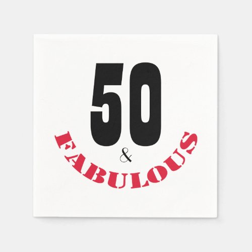 Funky Red 50th Birthday Party  Napkins