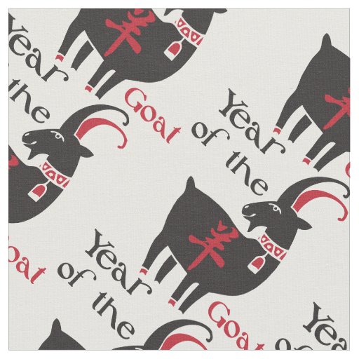Funky Red and Black Year of the Goat Fabric
