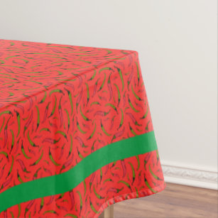 Funky Red and Green Chilies Mexican Restaurant Tablecloth