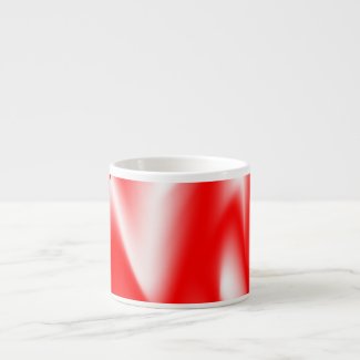 Funky Red and White Waves 6 Oz Ceramic Espresso Cup