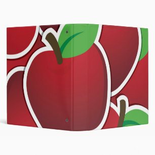 Funky red apple 3 ring binder