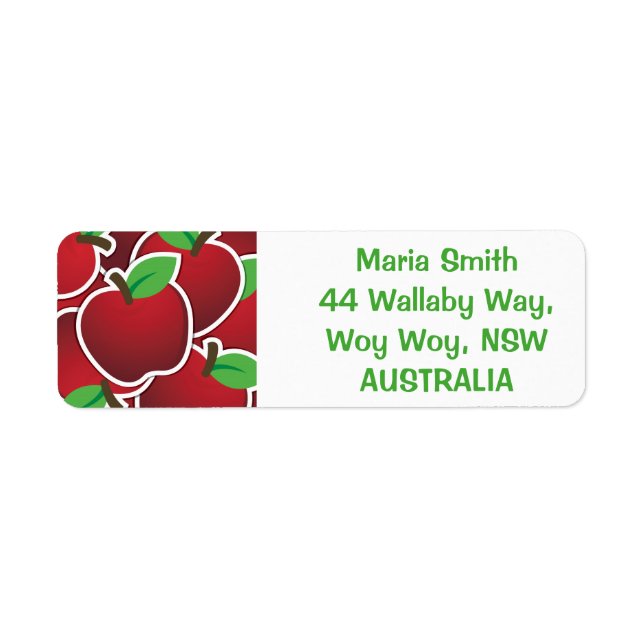Funky red apple label (Front)