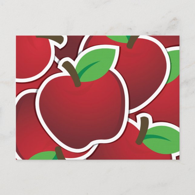 Funky red apple postcard (Front)