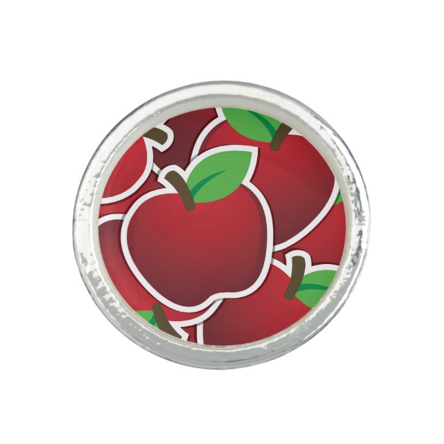 Funky red apple ring (Front)