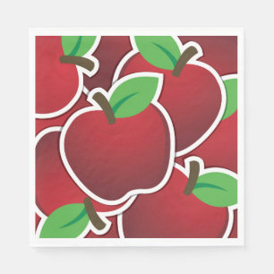 Funky red apples napkins