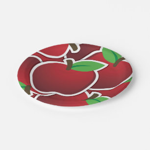Funky red apples paper plates