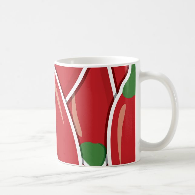 Funky red chilli peppers coffee mug (Right)