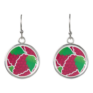 Funky red grapes earrings