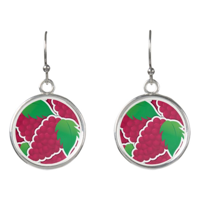 Funky red grapes earrings (Front)