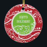 Funky Red & Green Swirl Christmas Ornaments<br><div class="desc">This fun and funky ornament can be totally personalized by you to make a wonderful holiday gift for anyone on your shopping list! ©Lindsay's Stamp Stuff</div>