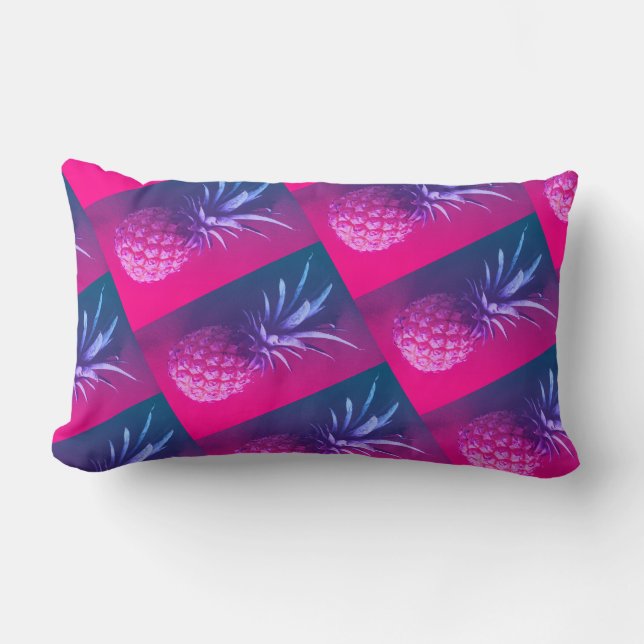 Funky Red Pineapple Print Throw Pillow Cushion (Front)