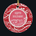 Funky Red & Pink Swirl Christmas Ornaments<br><div class="desc">This fun and funky ornament can be totally personalized by you to make a wonderful holiday gift for anyone on your shopping list! ©Lindsay's Stamp Stuff</div>