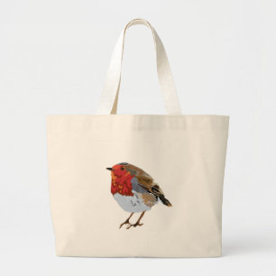 Funky Red Robin Large Tote Bag