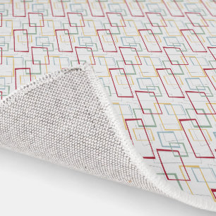 Funky Retro Abstract Squares Mid Century Modern Rug