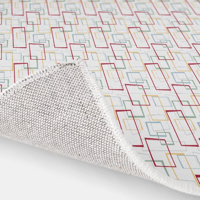Funky Retro Abstract Squares Mid Century Modern Rug (Indoor)