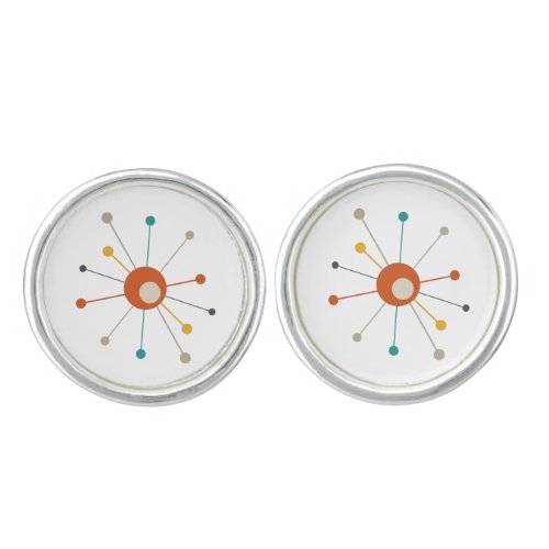 Funky Retro Atomic Era Starburst Mid_Century Cufflinks