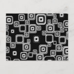 Funky Retro Black and White Pattern Postcard