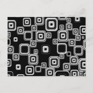 Funky Retro Black and White Pattern Postcard