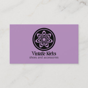 Funky Retro Bloom Business Card, Lavender Card