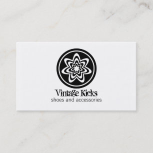 Funky Retro Bloom Business Card, White Card