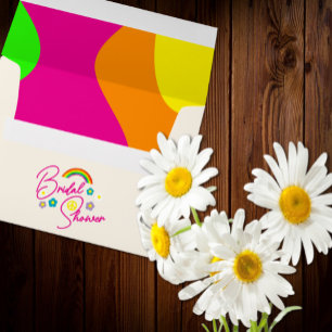 Funky Retro Bridal Shower Envelope