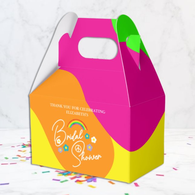 Funky Retro Bridal Shower Favor Boxes (Creator Uploaded)