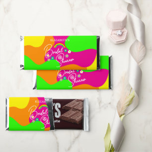 Funky Retro Bridal Shower Hershey Bar Favors
