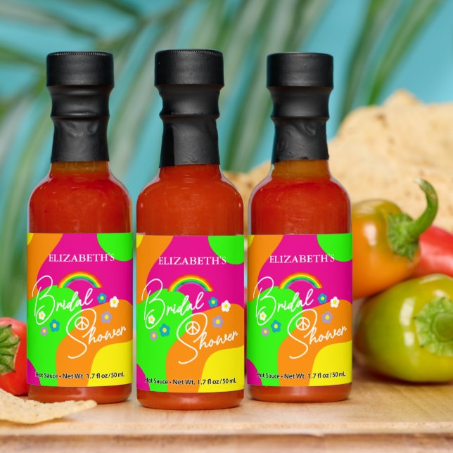 Funky Retro Bridal Shower Hot Sauces (Multi)