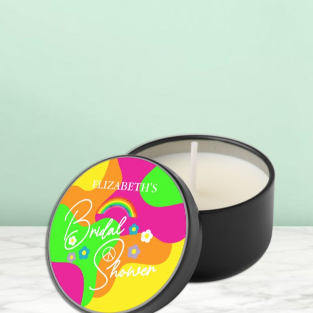 Funky Retro Bridal Shower Mini Candle Favors (Creator Uploaded)