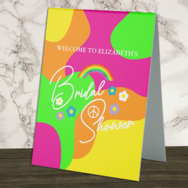 Funky Retro Bridal Shower Table Tent (Creator Uploaded)